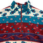Vintage Quarter-Zip Floral Fleece Sweatshirt - Size Medium