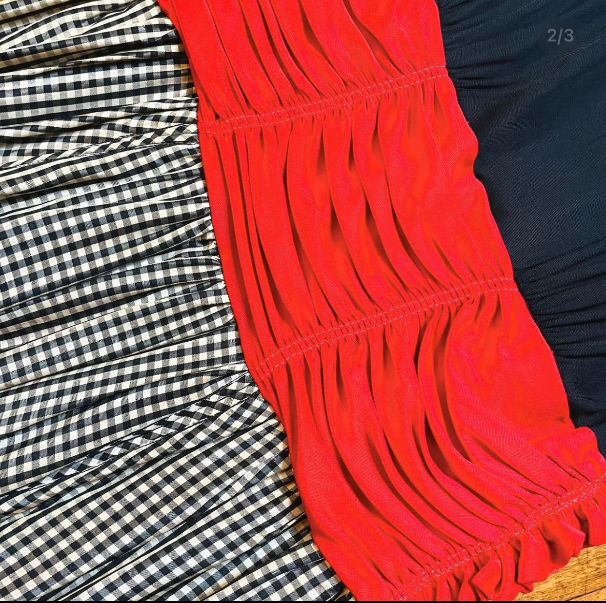 1950s Black Gingham Pattern Dress with Satin Sash