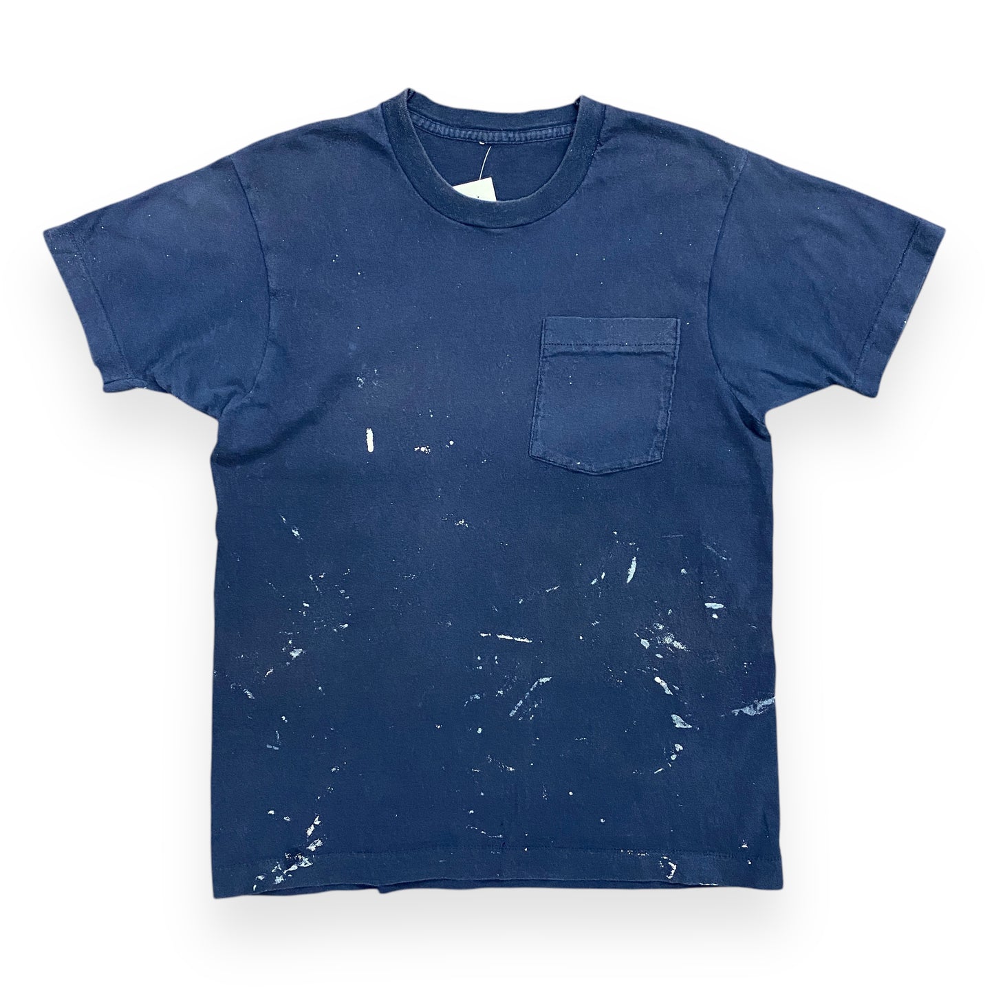 Vintage 1980s Paint Splattered Navy Pocket Tee - Size M/L