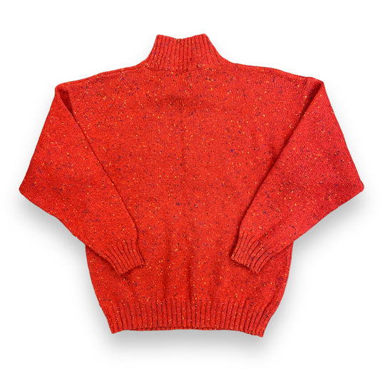 Vintage Wool Mock Neck Rainbow Weave Sweater - Size Large