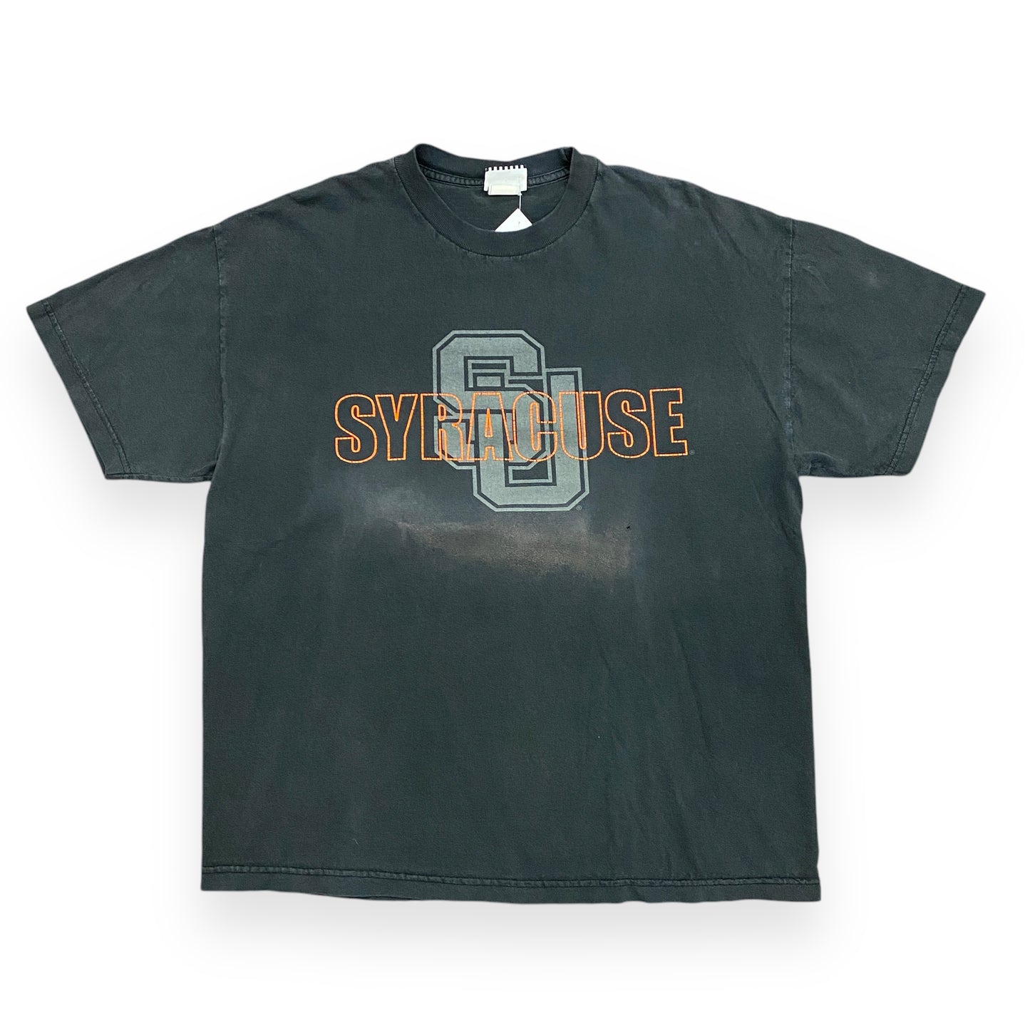 Vintage Faded Black Syracuse University Tee - Size Large