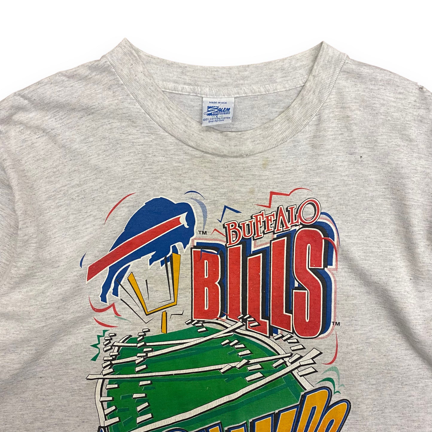 Vintage 1993 Buffalo Bills "AFC East Champs" Thrashed Tee - Size Large