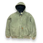 Vintage Carhartt J130 Quilt Lined Green Canvas Jacket - Size Medium