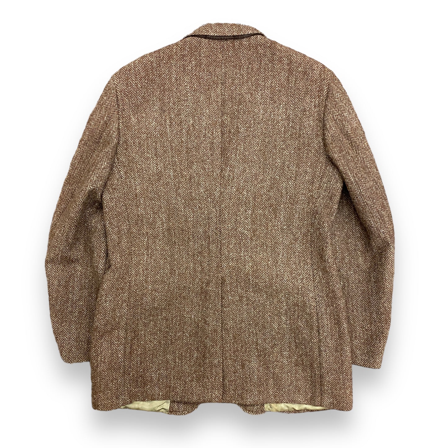 1980s Harris Tweed Brown Wool Jacket - Size Large