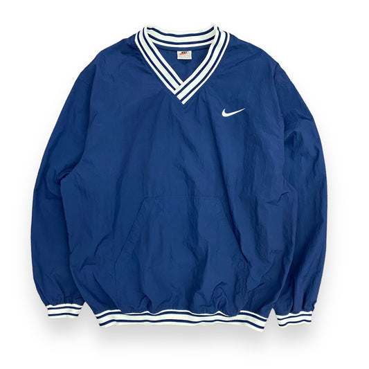 Vintage 1990s Nike Navy Blue Pullover Windbreaker - Size Large