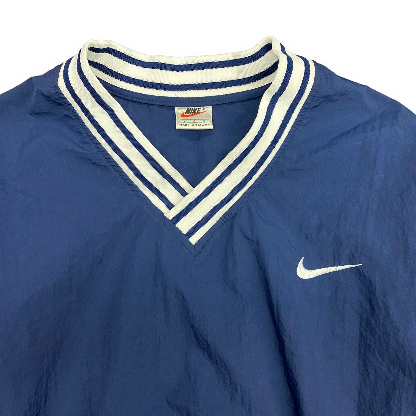 Vintage 1990s Nike Navy Blue Pullover Windbreaker - Size Large