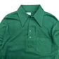70s Mojave of California Green Half Button Long Sleeve Polo - Size Medium