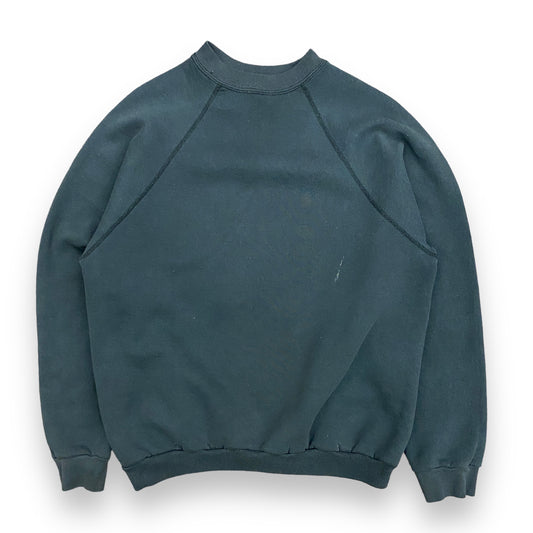 1990s Tultex Faded Black Raglan Sweatshirt - Size Large