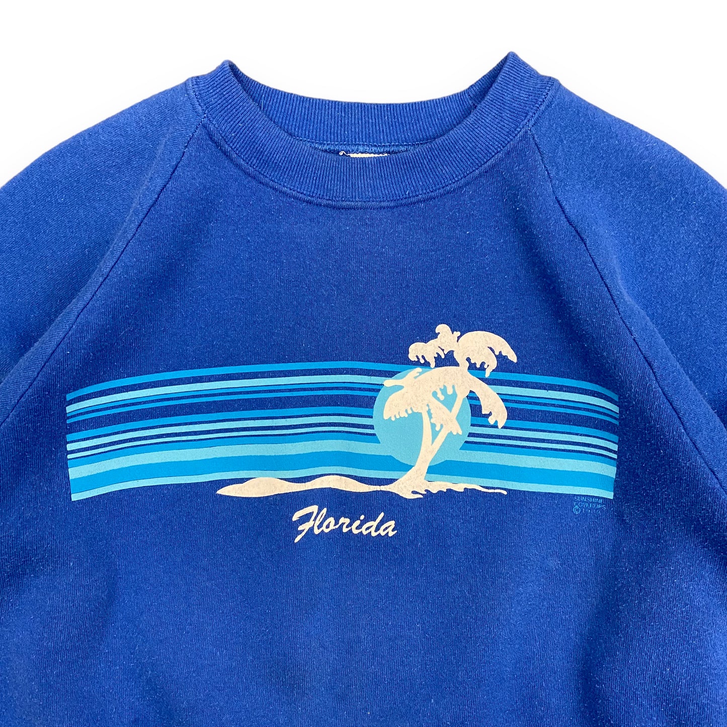 1980s "Florida" Blue Raglan Sweatshirt - Size Large