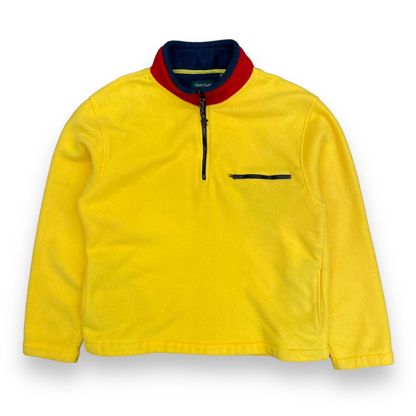 1990s Hunt Club Yellow Fleece Quarter Zip - Size Large