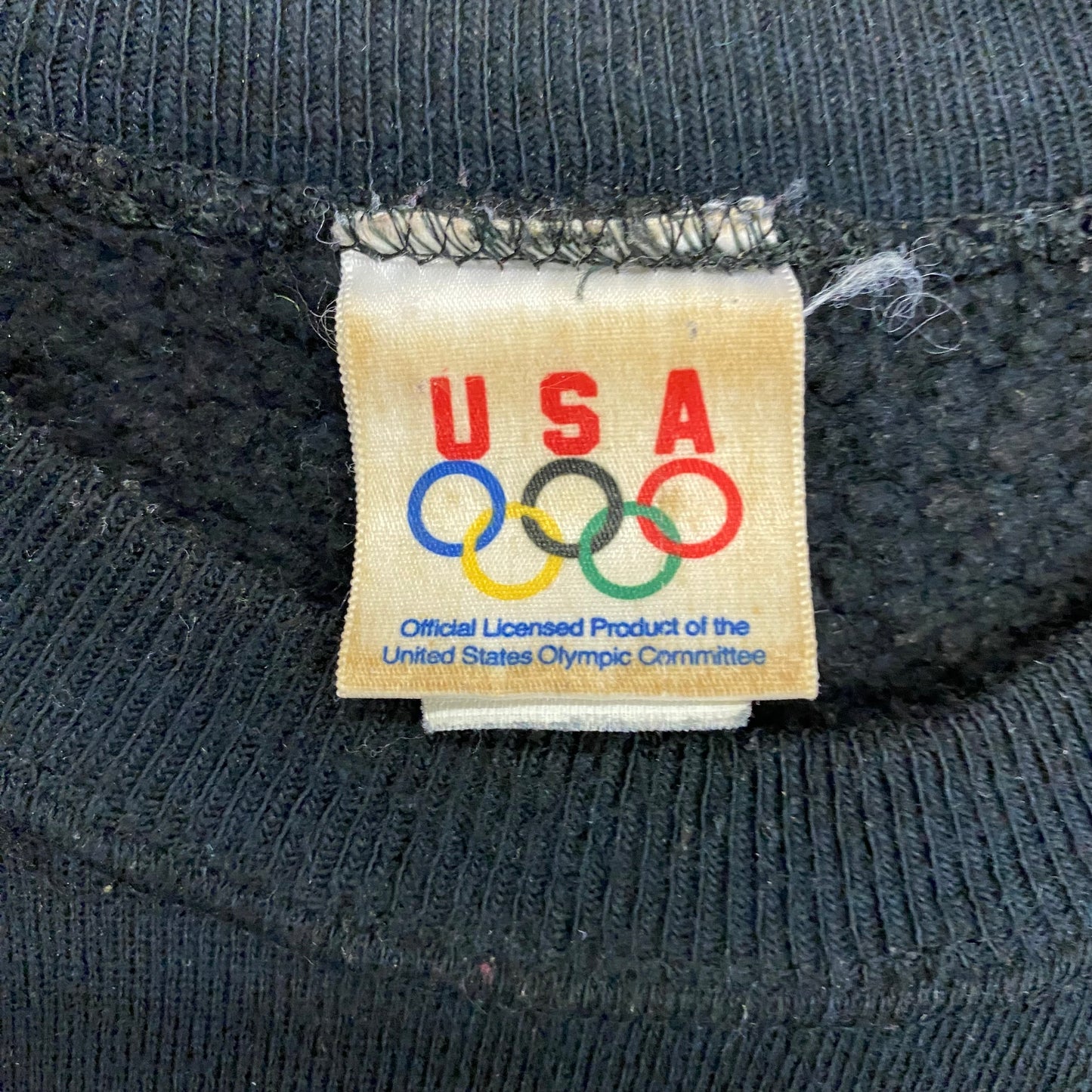 Vintage 1990s USA Olympics Black Crewneck Sweatshirt - Size Medium