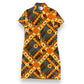 Vintage 1970s Psychedelic Front Zipper Collared Dress