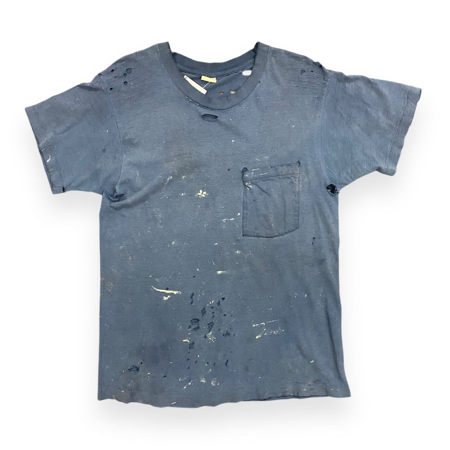 Vintage Thrashed Navy Blue Pocket Tee - Size Medium