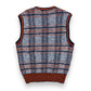 1970s Plaid Wool Knit Sweater Vest by Robert Bruce - Size Medium