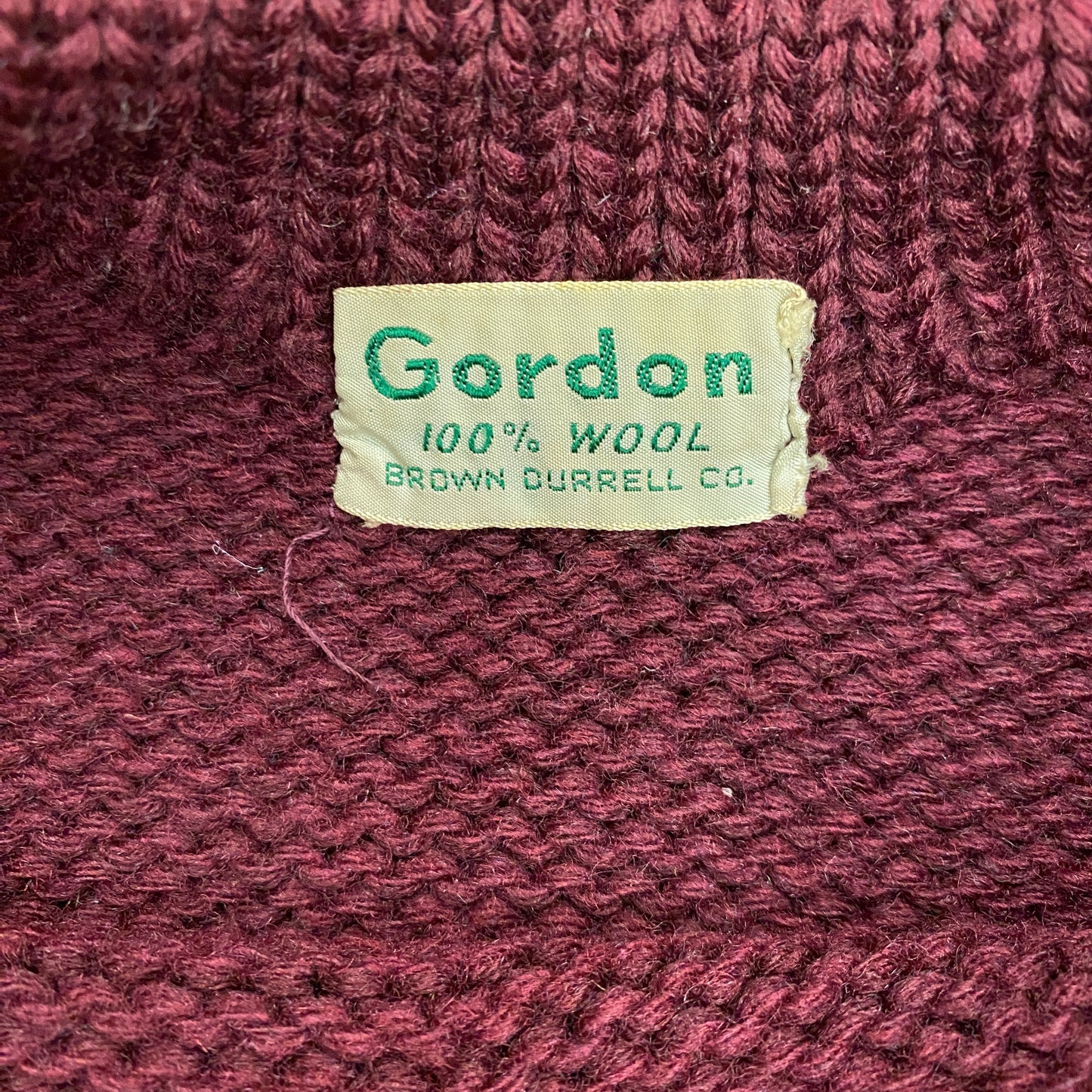 1940s Gordon (Brown Durrell Co.)  Pure Wool Maroon Sweater - Size Large