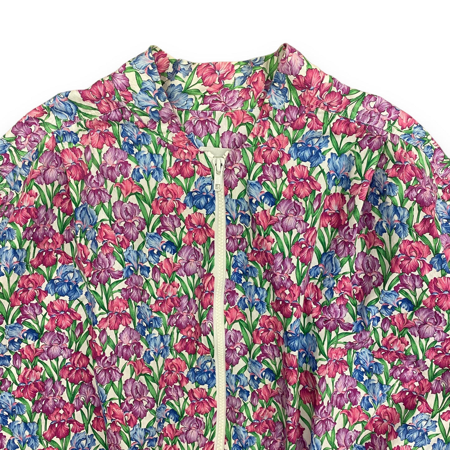 1970s Asterisk Sportswear Floral Light Zip Up Jacket - Size XL