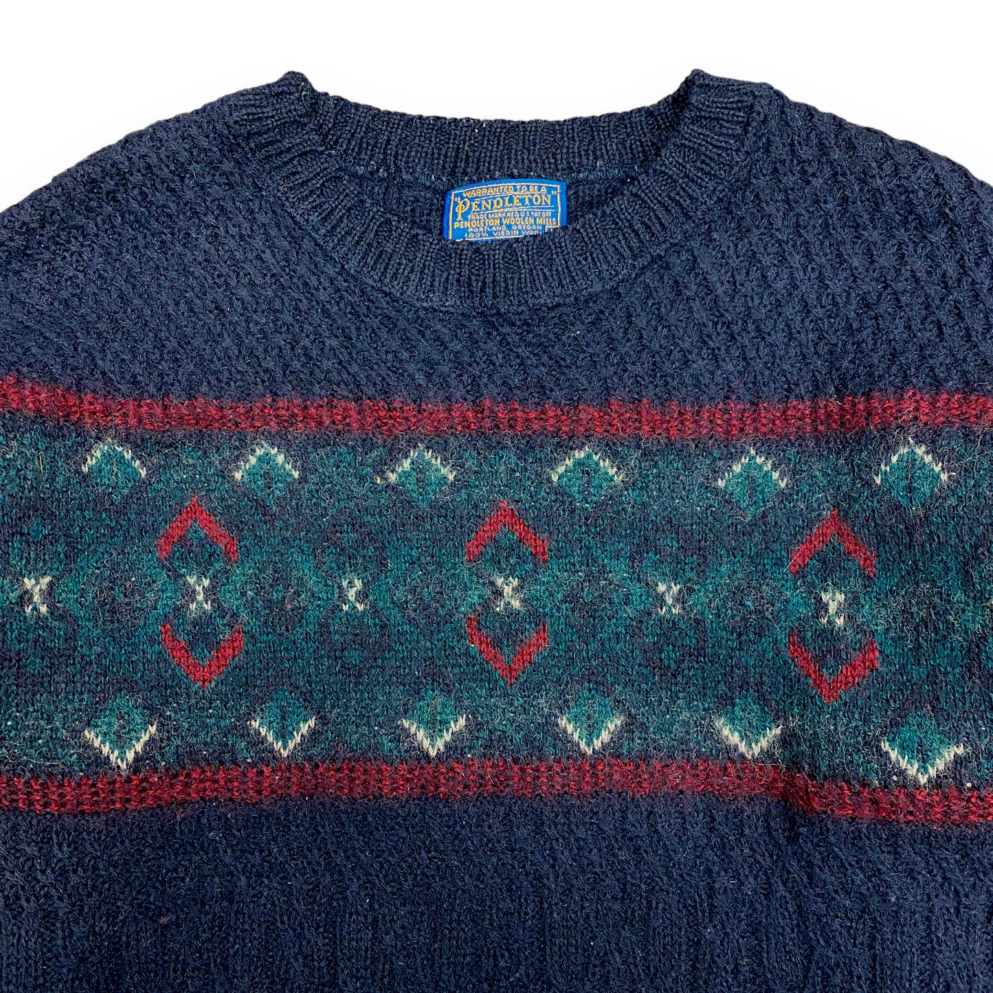 Vintage 1970s Pendleton Wool Ski Sweater - Size Large