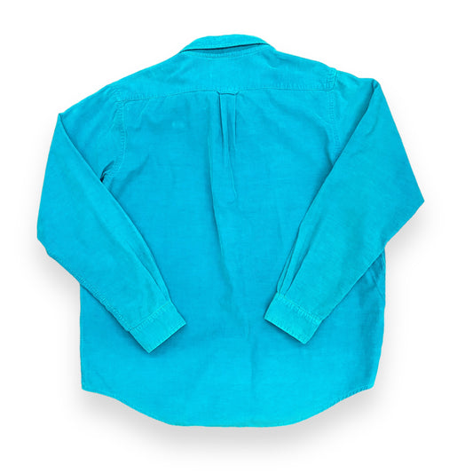 Vintage 1980s Marc Lewis Teal Pincord Single Needle Button Down - Size Large