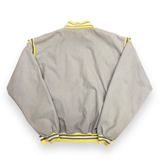 Vintage 1980s Sasson Light Gray Bomber Jacket - Size Large