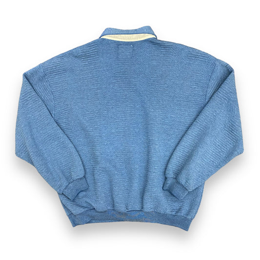 Vintage Blue Long Sleeve Collared Sweatshirt - Size XL
