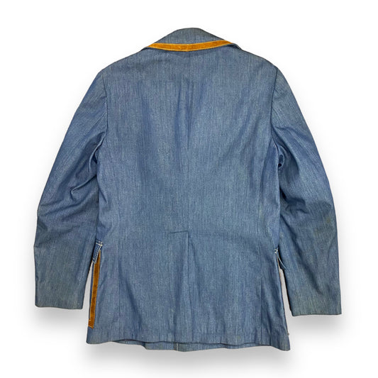 1970s/1980s Western Wear Denim Wide Lapel Jacket - Size Large