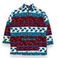 Vintage Quarter-Zip Floral Fleece Sweatshirt - Size Medium
