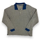Vintage Patterned Knit Long Sleeve Polo - Size Medium (Fits Large)