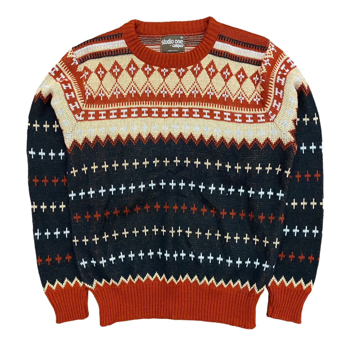 70s Studio One by Campus Knit Ski Sweater - Size Medium