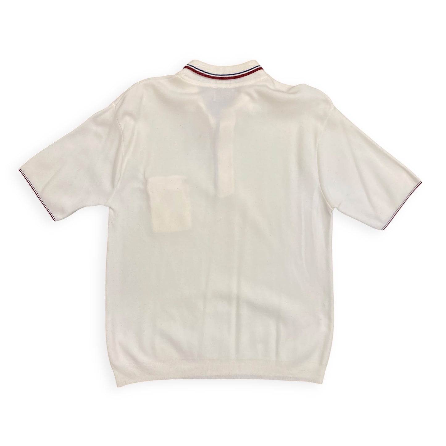 Vintage 1970s Cream Polyester Polo - Size Large