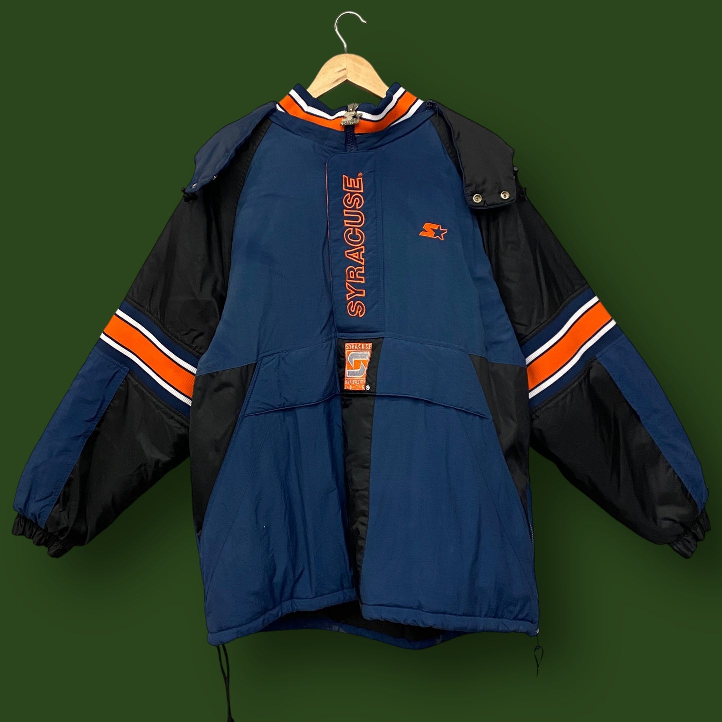 1990s Starter Syracuse University Pullover Puffer Jacket - Size XL