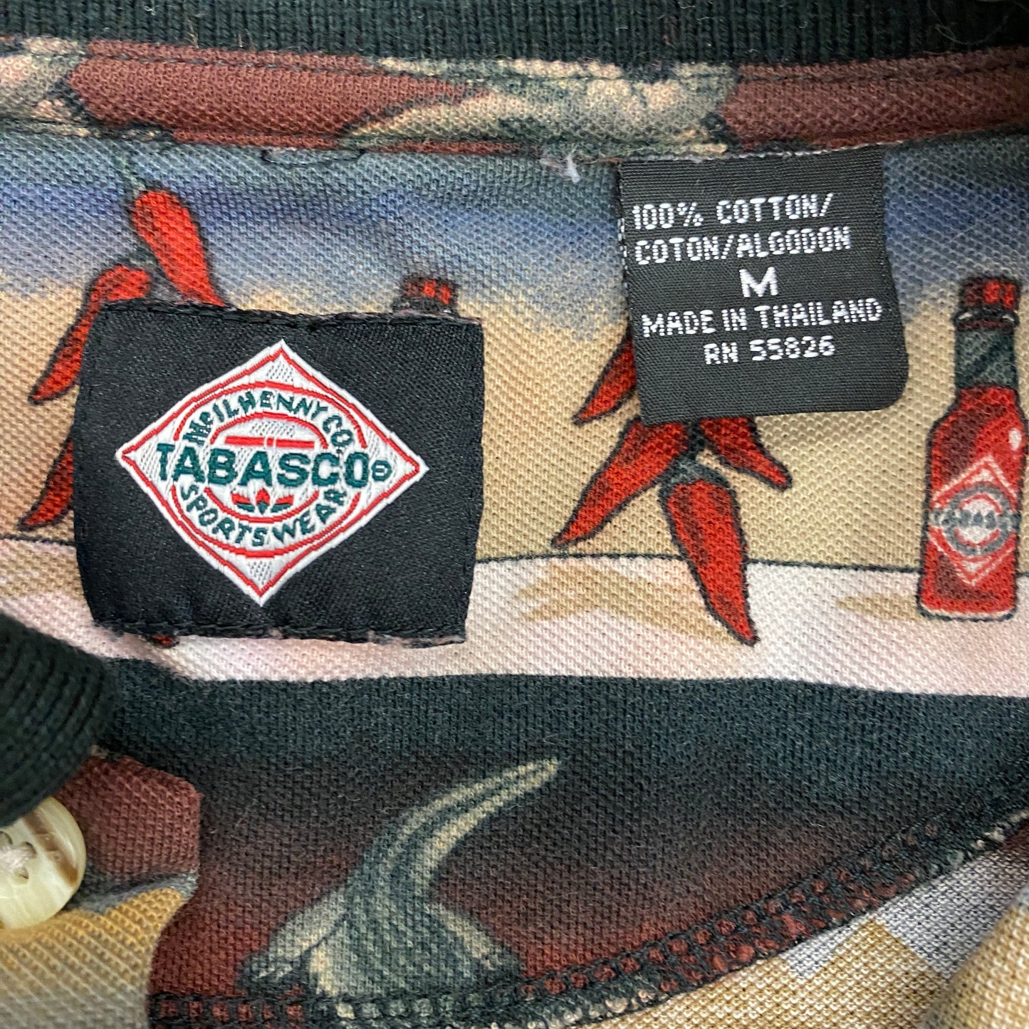 90s Tabasco All-Over-Print Polo - Size Medium