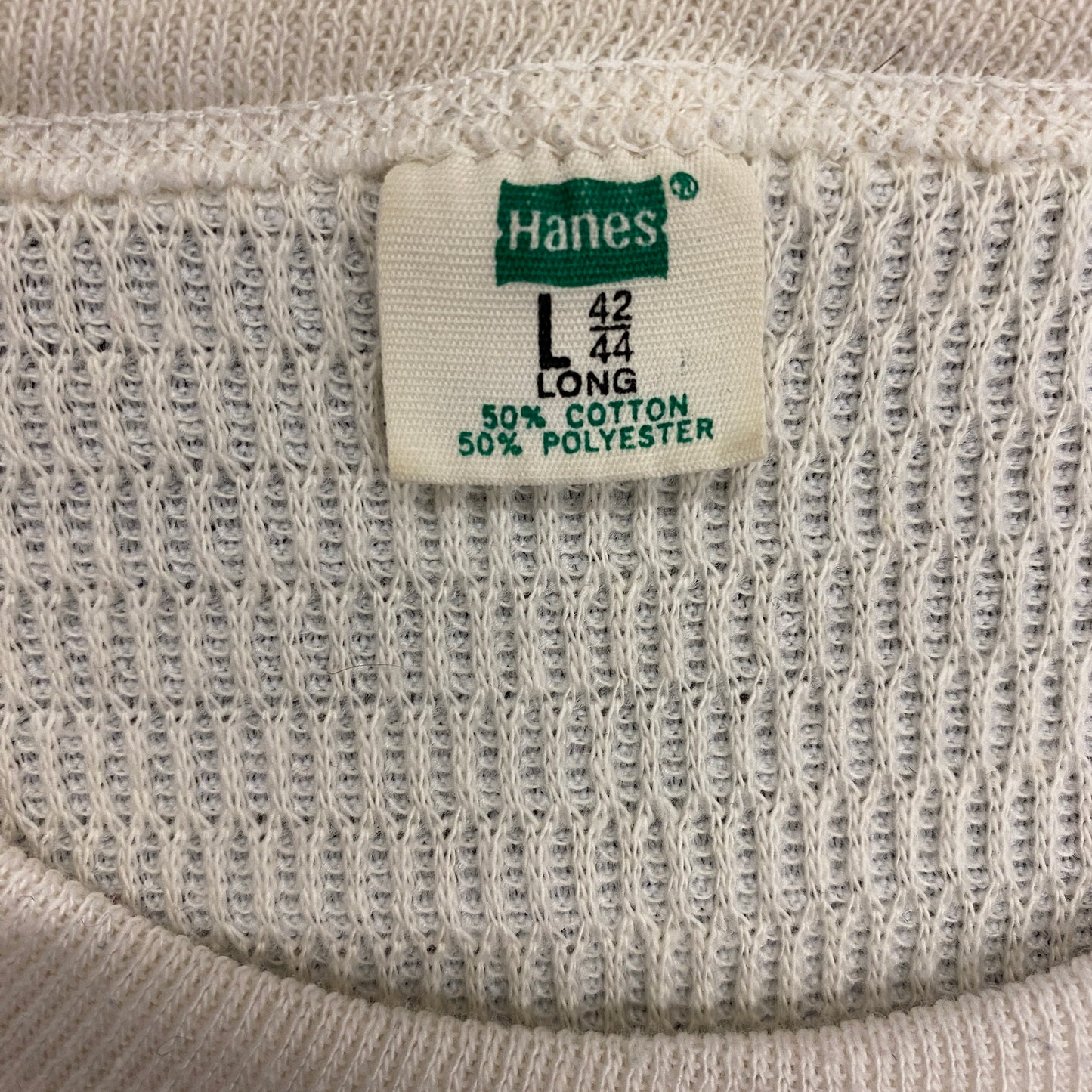 1970s Hanes Waffle Knit Thermal Shirt - Size Large