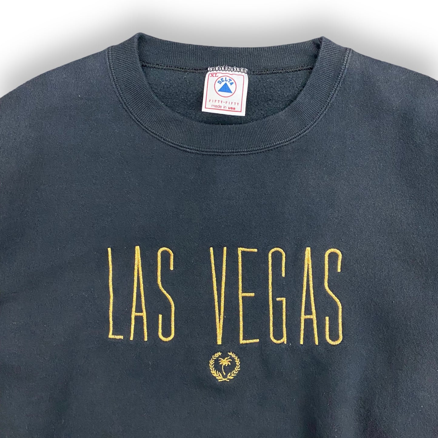 1990s Las Vegas Gold Embroidered Sweatshirt - Size XL