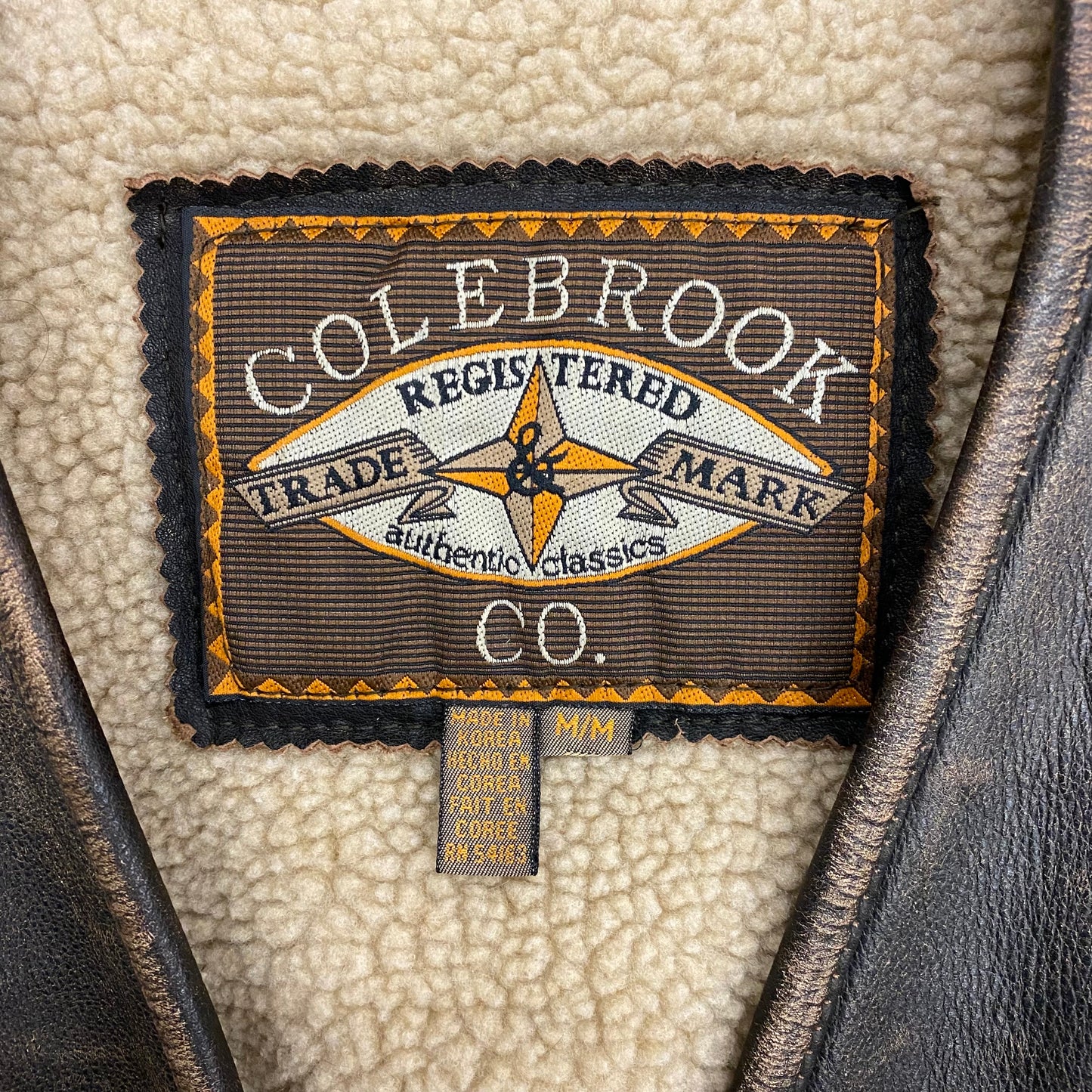1980s Colebrook Co. Sherpa Lined Leather Vest - Size Medium