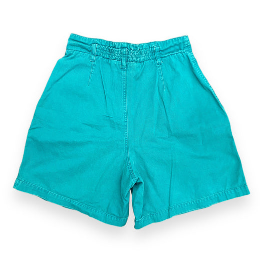 Vintage 1990s High Waisted Pleated Green Shorts - 26"x6" (Size 4)