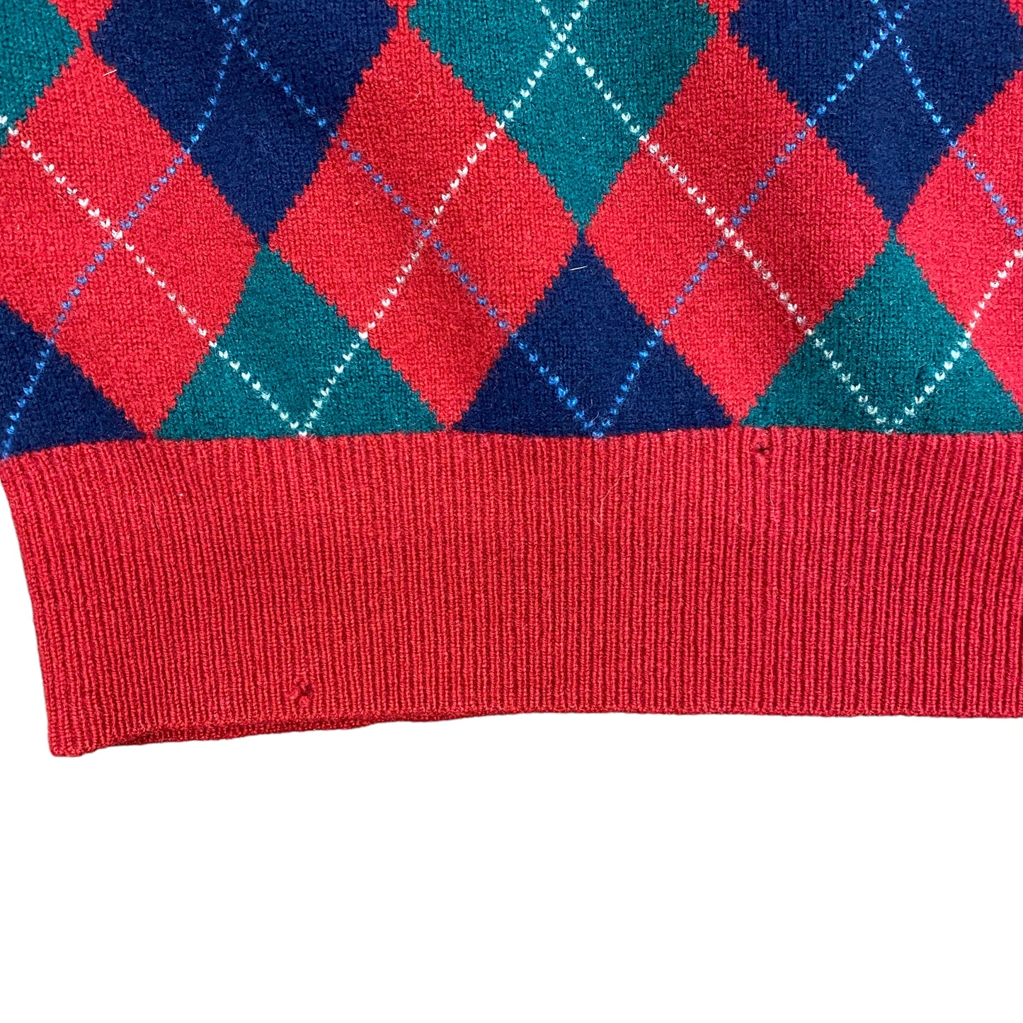 1980s Braemar Scottish Lambswool Argyle Sweater - Size Large