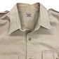 Vintage 1940s/1950s "Safti Flight" Tan Canvas Button Up Shirt - Size Large