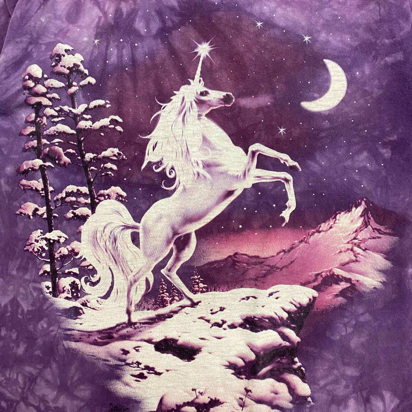 Vintage The Mountain: Unicorn Purple Tie-Dye Tee - Size Large