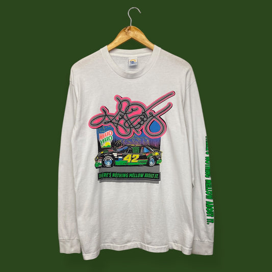 Vintage 1990s Mellow Yellow NASCAR Racing Long Sleeve - Size Medium
