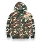 Vintage 1980s Handmade Thrashed Camouflage Thermal Lined Zip Up Hoodie - Size Large