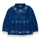 1990s Floral Embroidery Rolled Mockneck Sweater - Size M/L