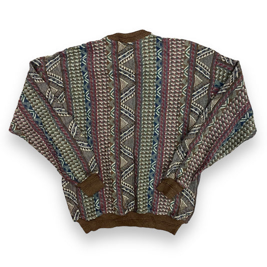 1990s 3-D Knit Wool Sweater by Brandini - Size Medium