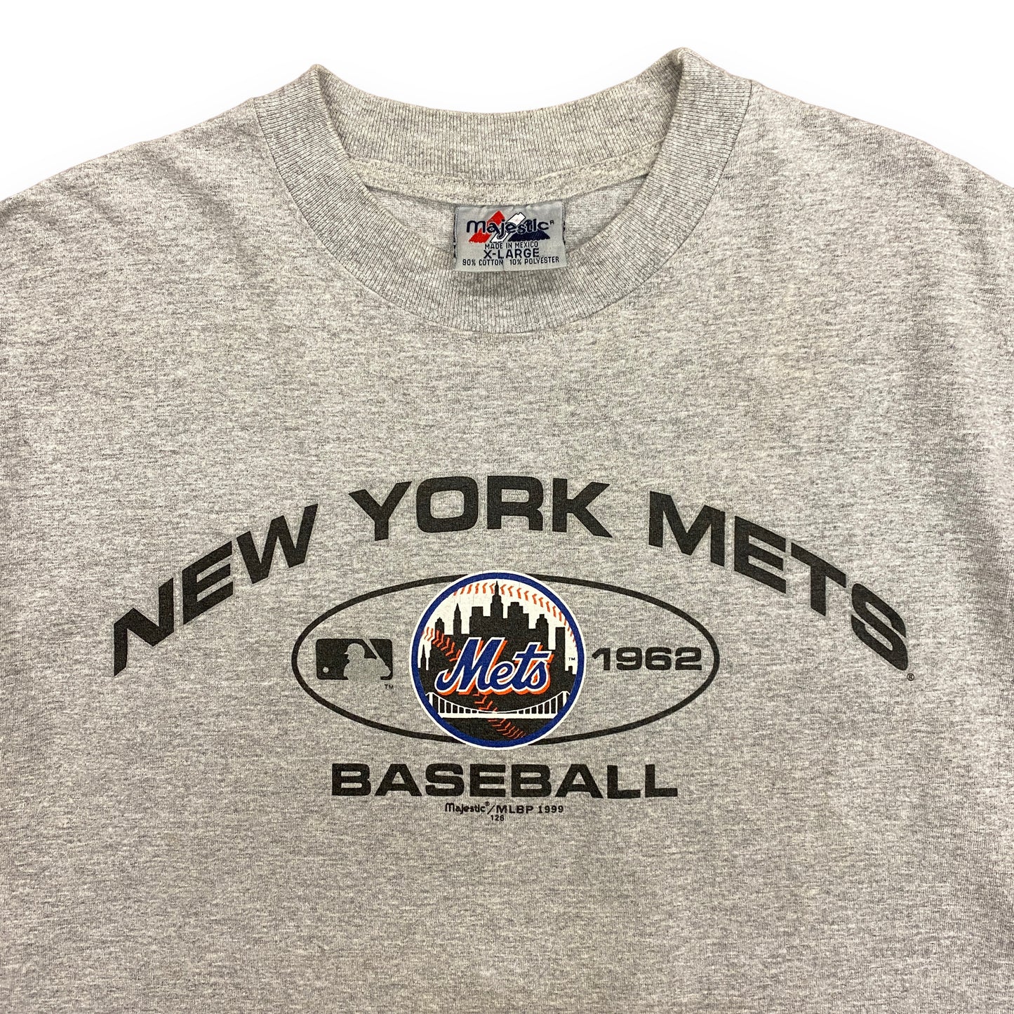 1999 New York Mets Baseball Gray Logo Tee - Size XL