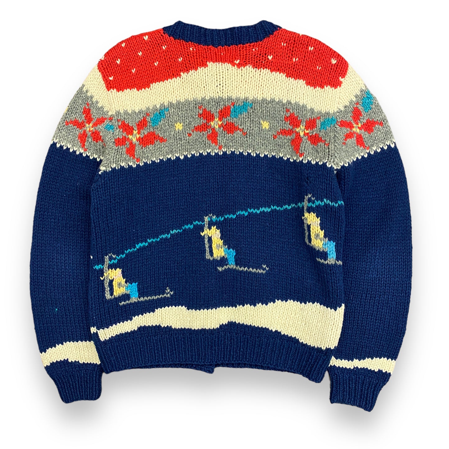 Vintage Woolrich "Snow Day" Knit Wool Cardigan - Size Medium