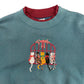 1990s Double Collar Embroidered Cats Sweatshirt - Size XL
