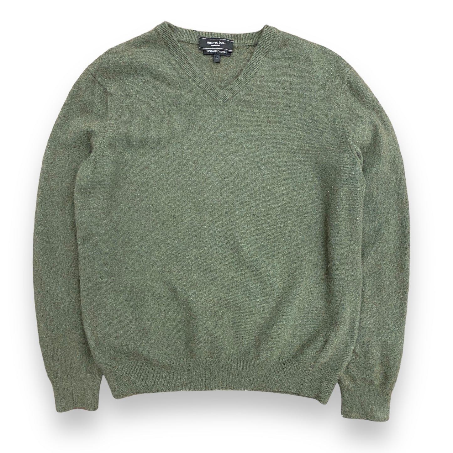 Mantovani Studios Italian Cashmere Olive Green Sweater - Size Large