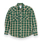 Wrangler Wrancher Green Plaid Pearl Snap Western Shirt - Size Medium