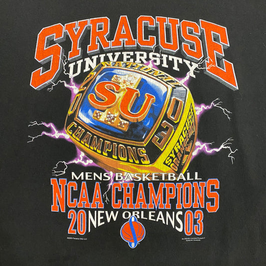 2003 Syracuse University Basketball "National Champions" Ring Tee - Size Large