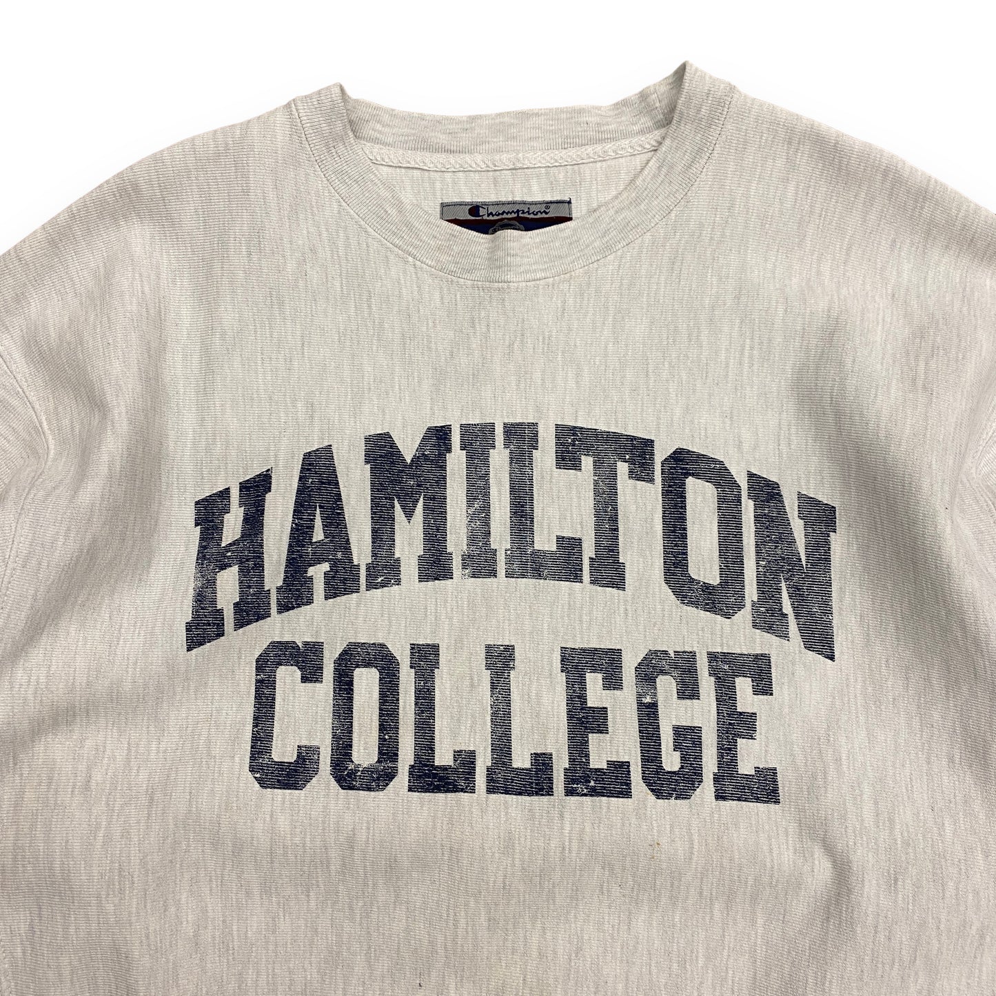 Vintage Champion Reverse Weave "Hamilton College" Crewneck Sweatshirt - Size Large
