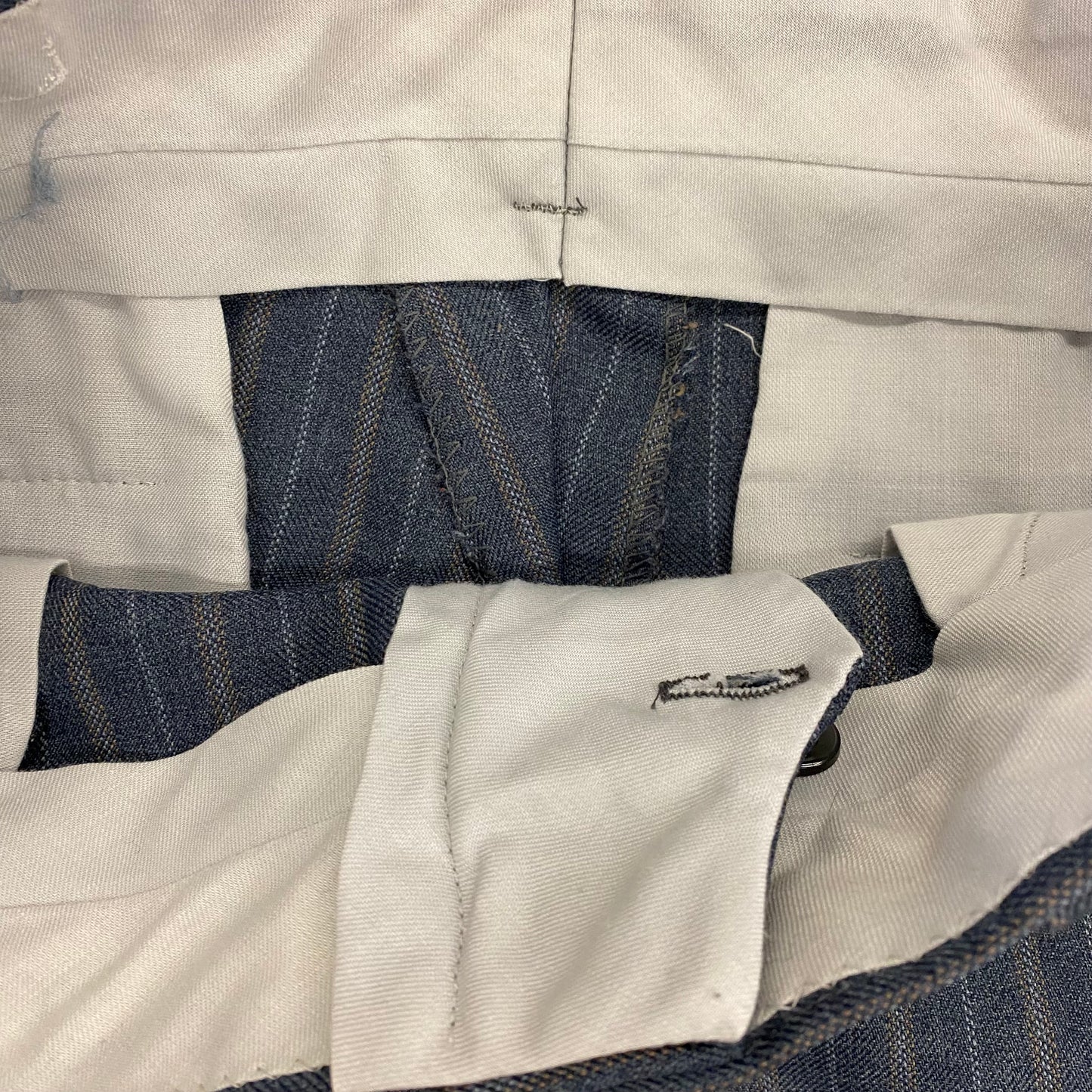 1980s Striped Cotton Poly Blend Pants - 29"x27"